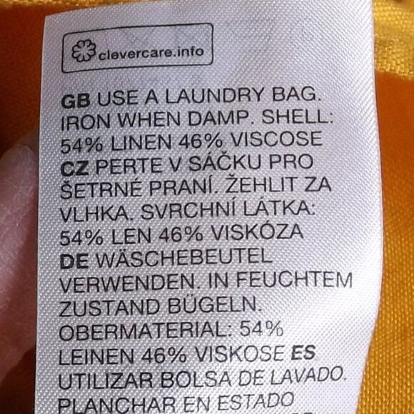 & OTHER STORIES Crop Top, 12, Yellow, Grommet/Strappy, Long Sleeve, V-neck Linen - Picture 8 of 16